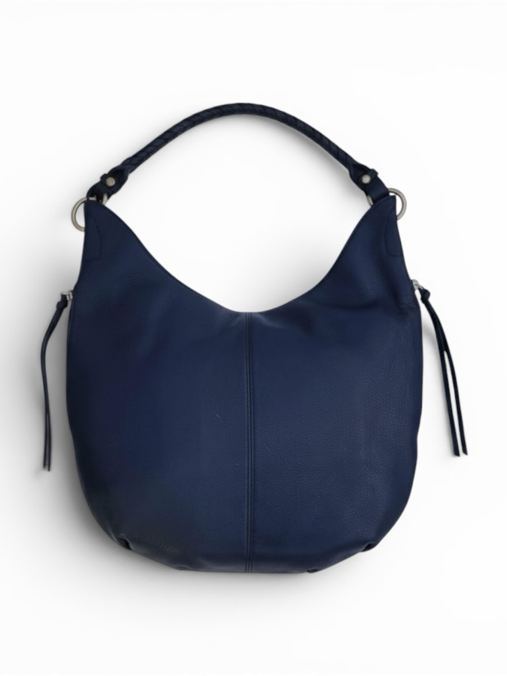 Silpada Navy Blue Genuine Leather Hobo Bag - Rare Retired Piece